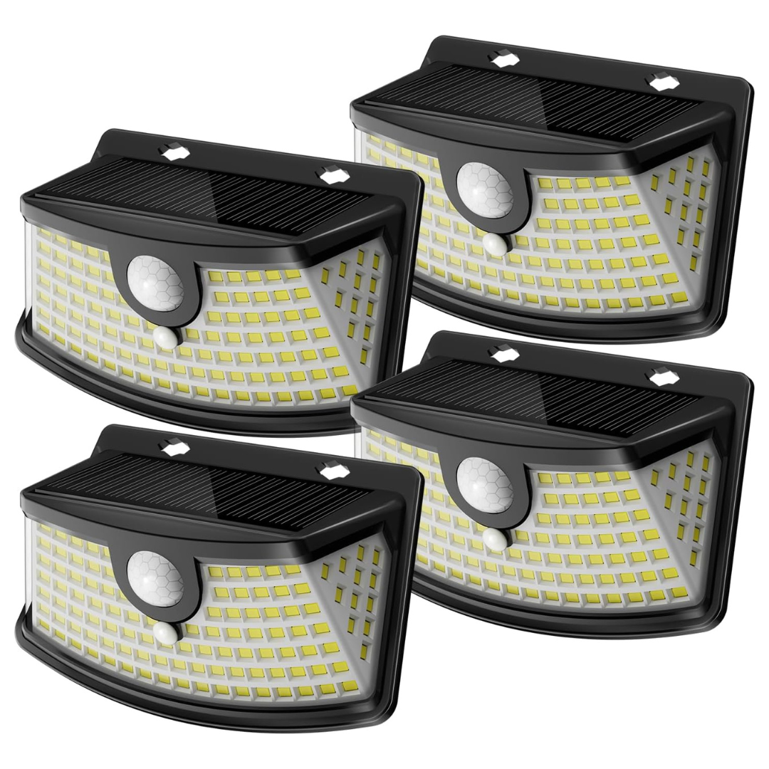 4-Pack Waterproof 120-LED Solar Motion Sensor Lights