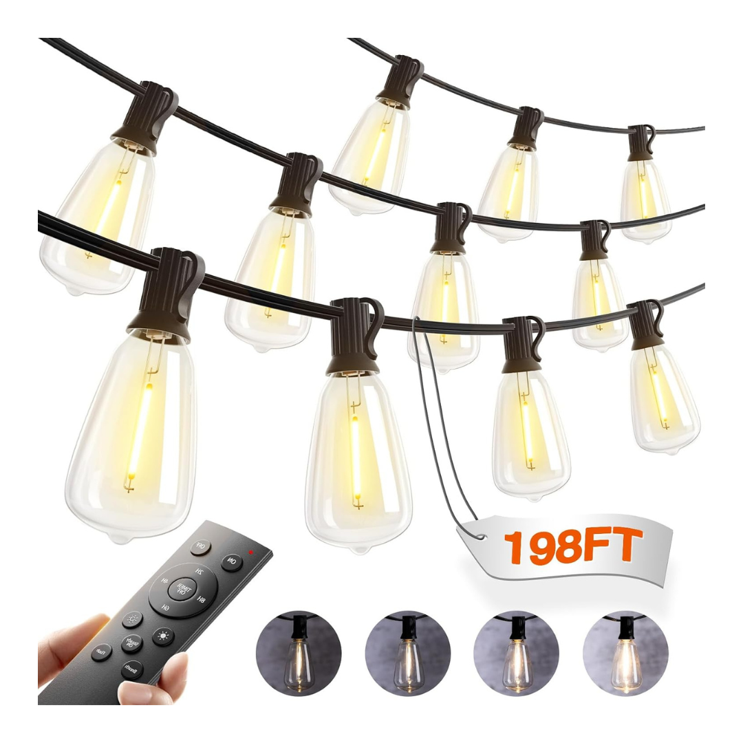 198 Ft Outdoor Waterproof String Lights