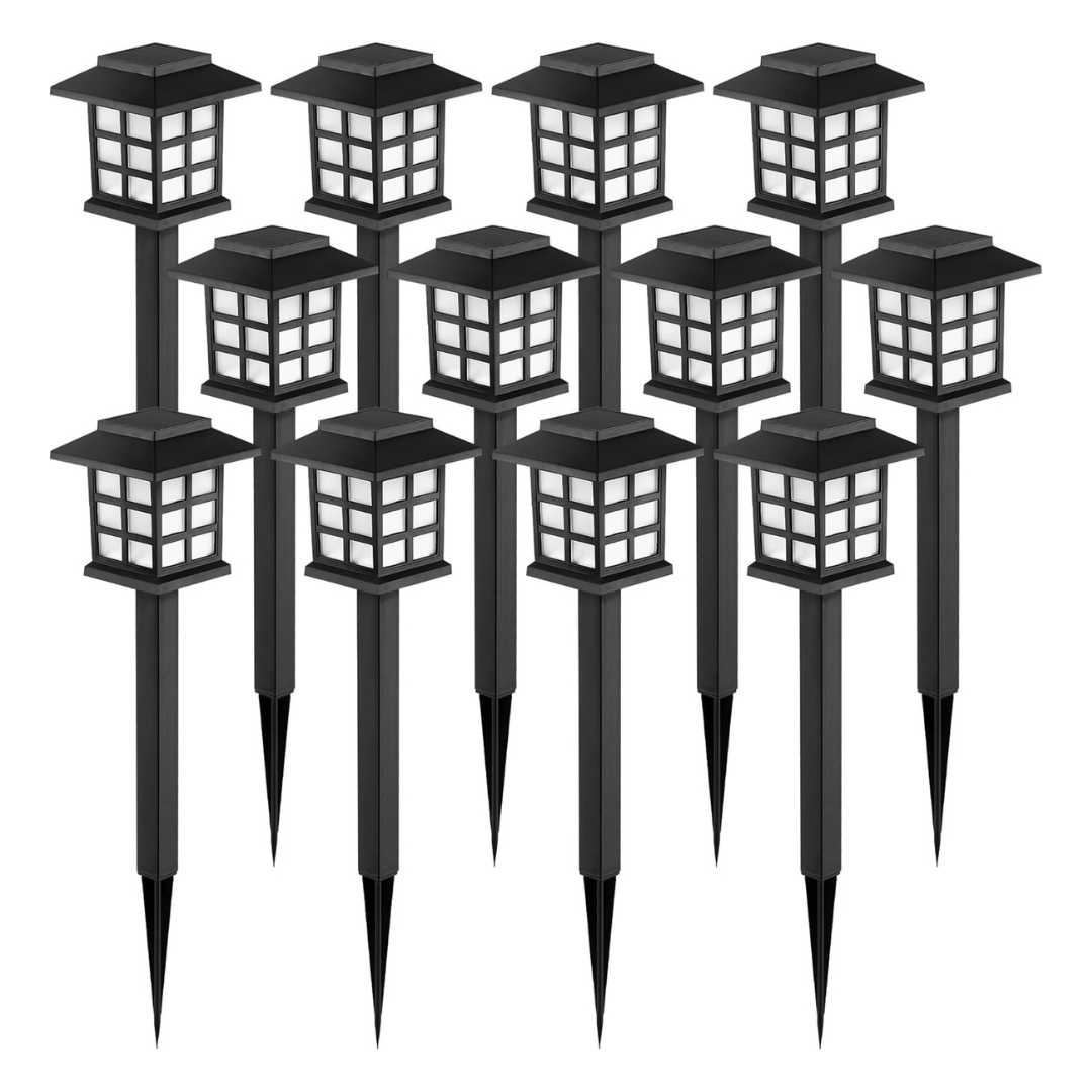 12-Pack Waterproof LED Solar Walkway Lights