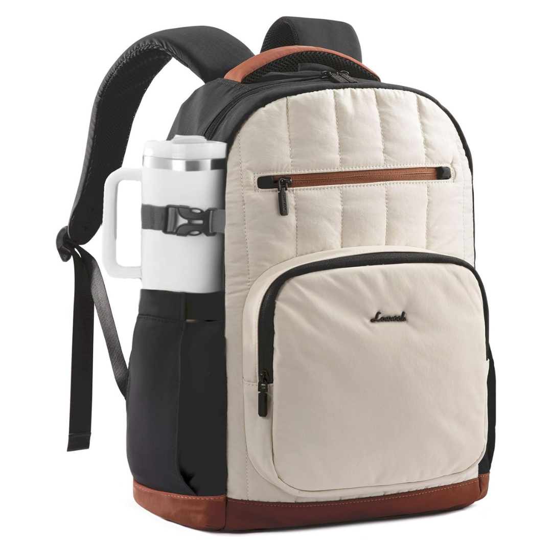 Lovevook Waterproof 4-Compartment 15.6" Laptop Backpack W/ Tumbler Pocket