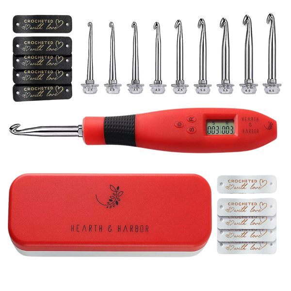 Hearth & Harbor Light Up Crochet 9 Interchangeable Hook Set With Case
