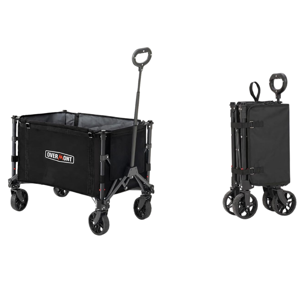 Overmont Ultra Compact Collapsible Wagon Cart W/ Wheels (120L Capacity)