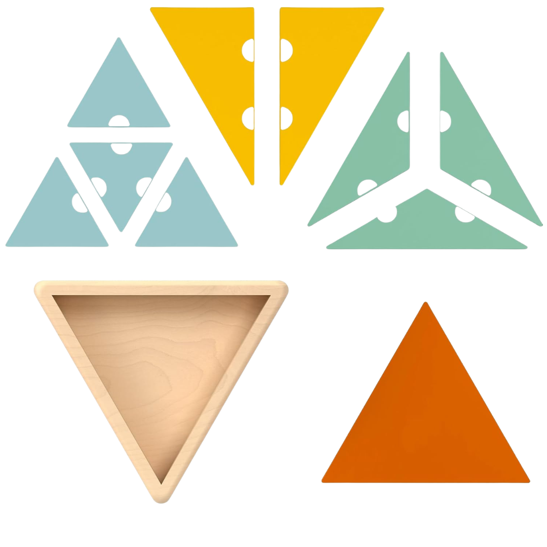 10-Piece Fisher-Price Wood Montessori Triangle Puzzle Toy