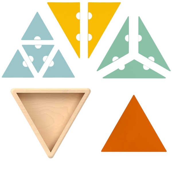 10-Piece Fisher-Price Wood Montessori Triangle Puzzle Toy