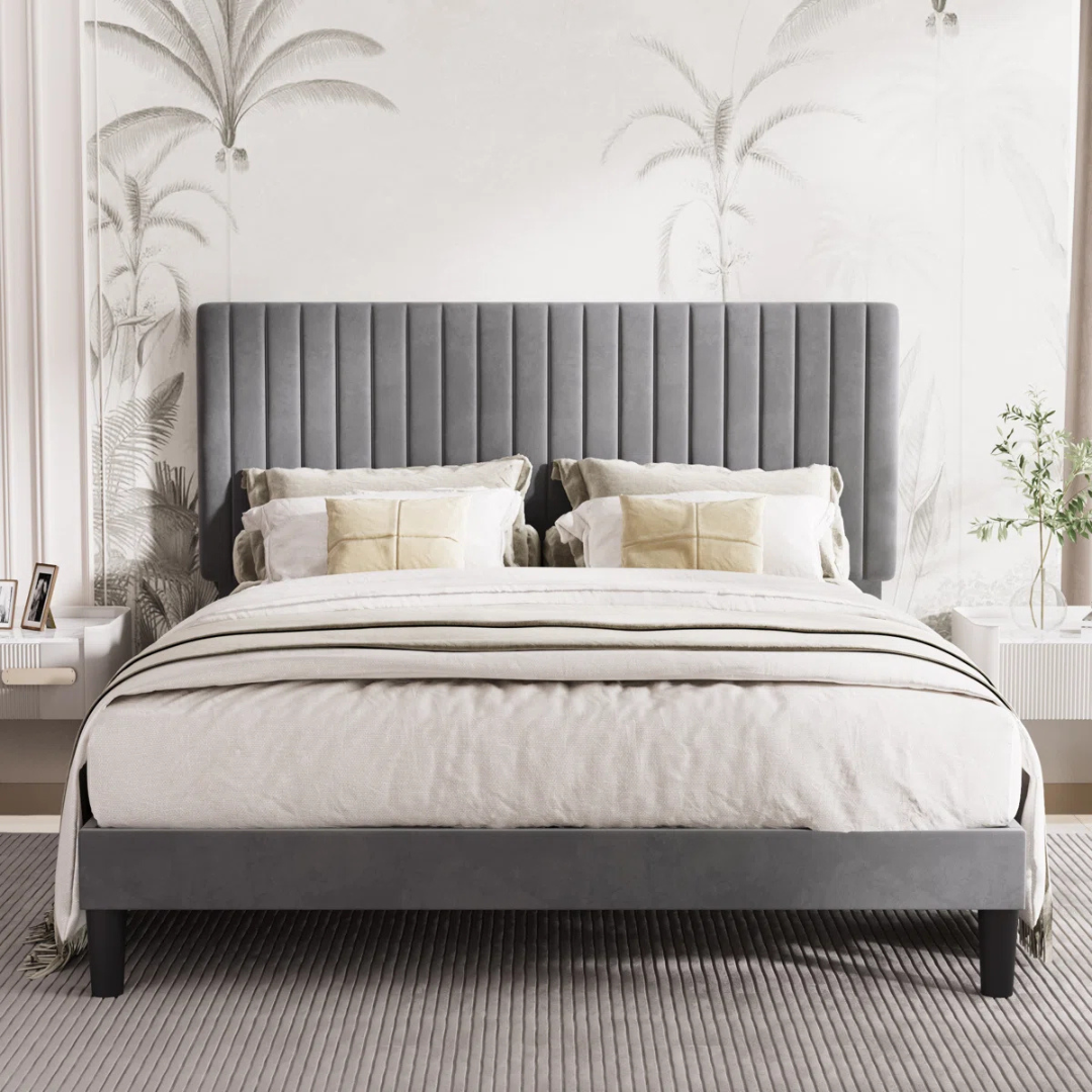 Willa Arlo Interiors Upholstered Platform Bed W/ Headboard