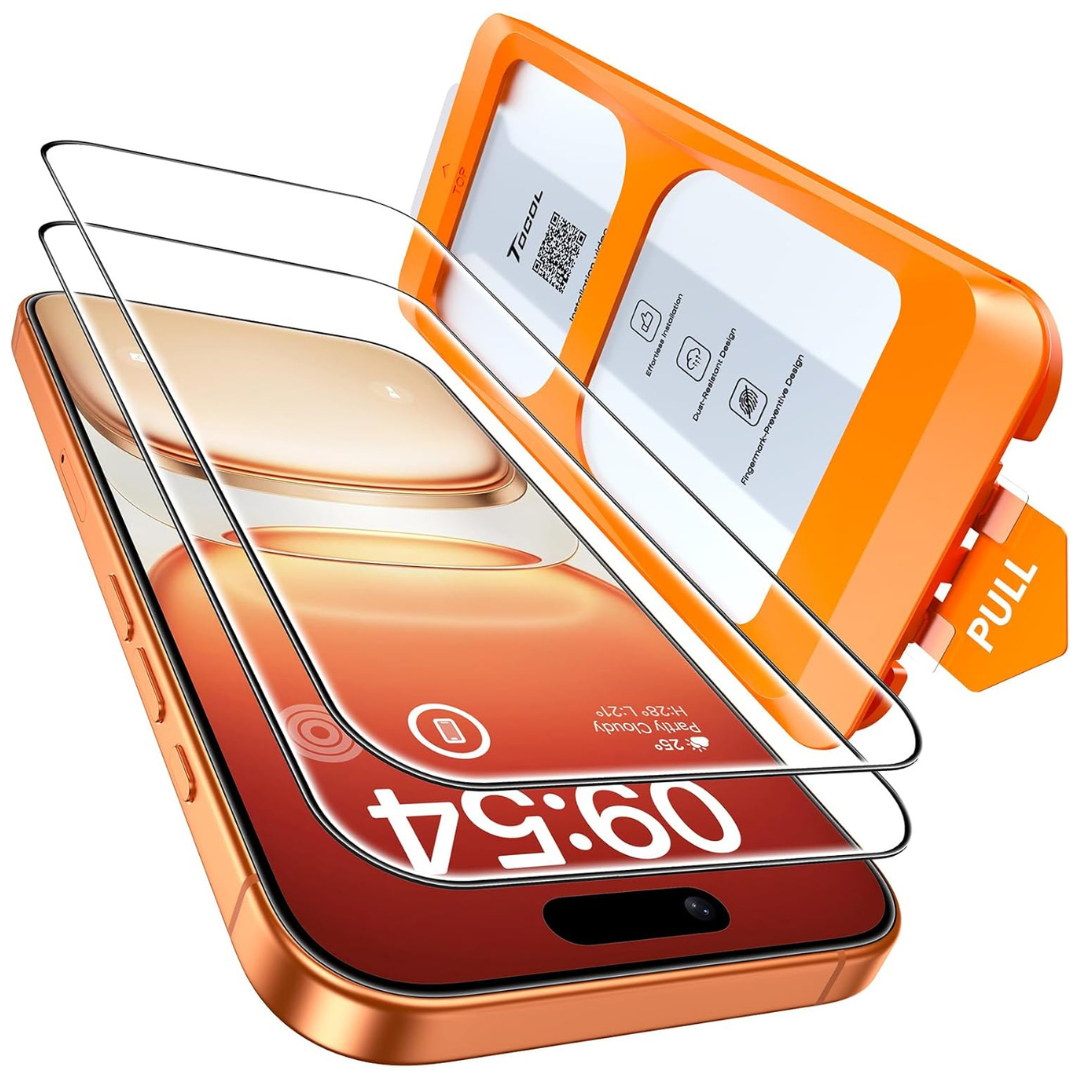 2-Pack 6.9" iPhone 17 Pro Max / iPhone 16 Pro Max Bubble-Free Screen Protector