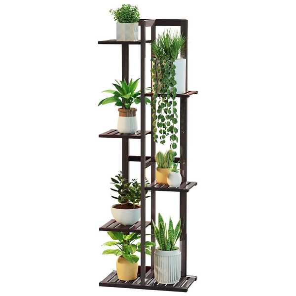 DolceLuna 6-Tier Adjustable 46" Corner Shelf Plant Stand (2 Colors)