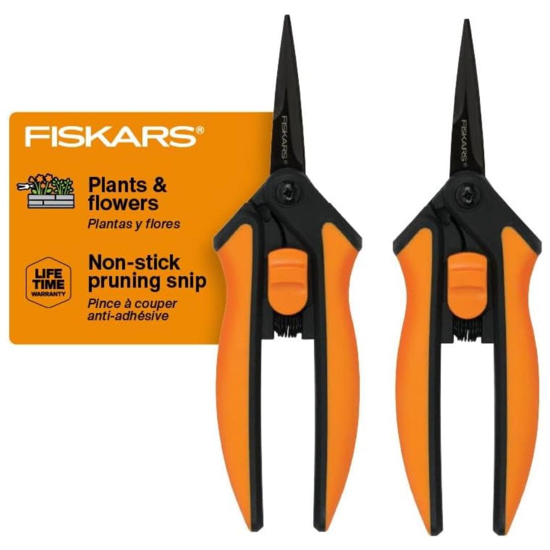 2-Pack Fiskars Micro-Tip Pruning Snips Non-Stick Blades Pack