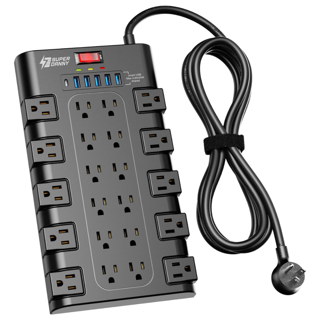 6.5ft Flat Plug Heavy Duty Extension Cord