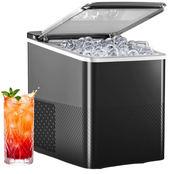 Euhomy 26.5lbs Countertop Bullet Ice Maker Machine (Black)