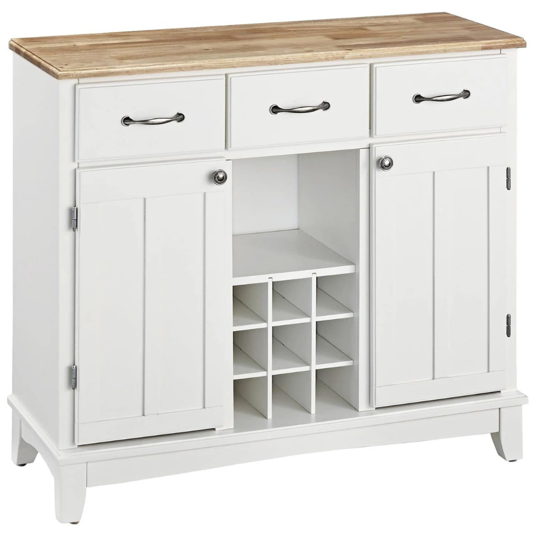 Homestyles White And Natural Buffet With Wine Storage