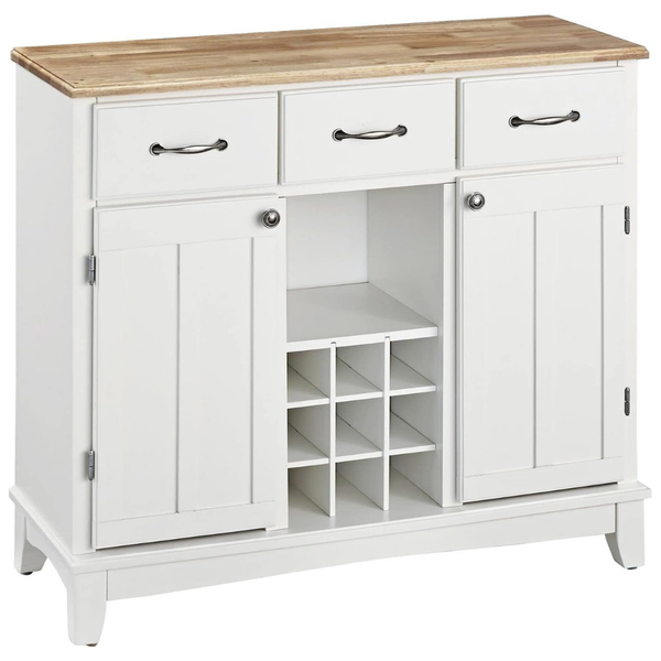 Homestyles White And Natural Buffet With Wine Storage