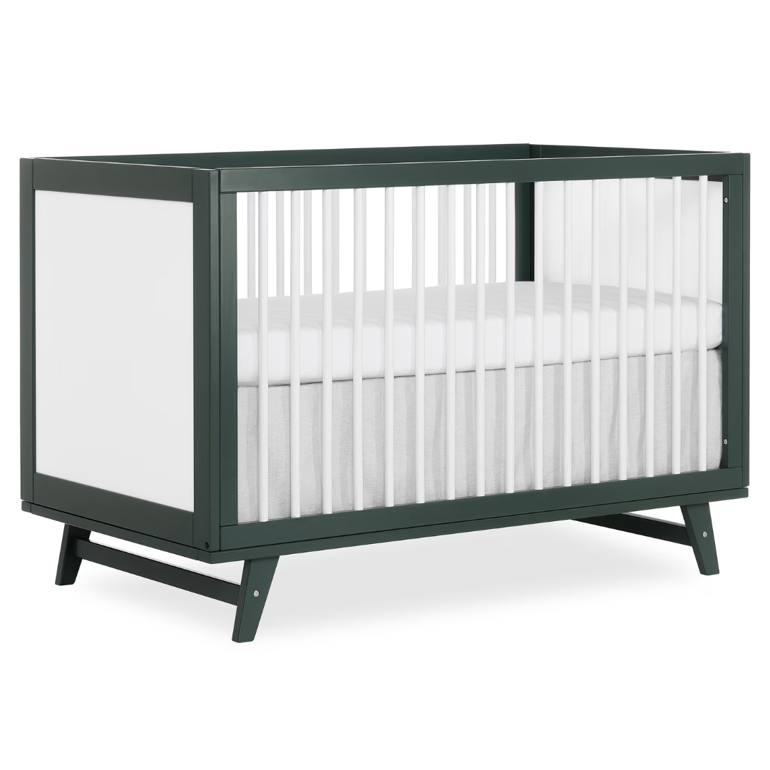 Dream On Me Carter 5-in-1 Full Size Convertible Crib (Olive & White)