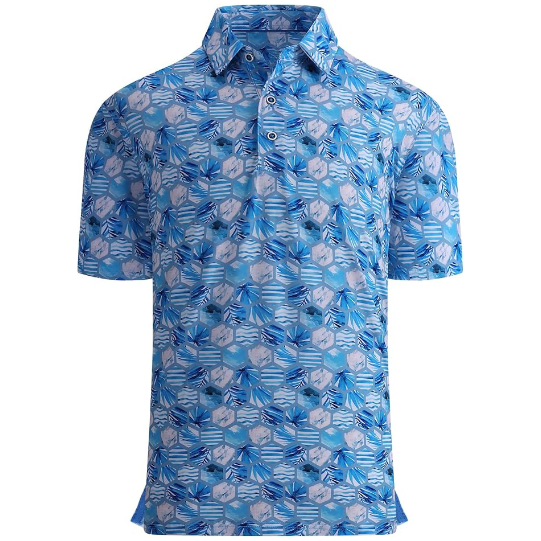 Alex Vando Men's Moisture Wicking Print Golf Shirt (Various)