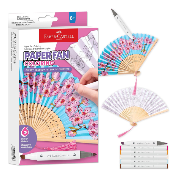 Faber-Castell Cherry Blossom Paper Fan Coloring Kit
