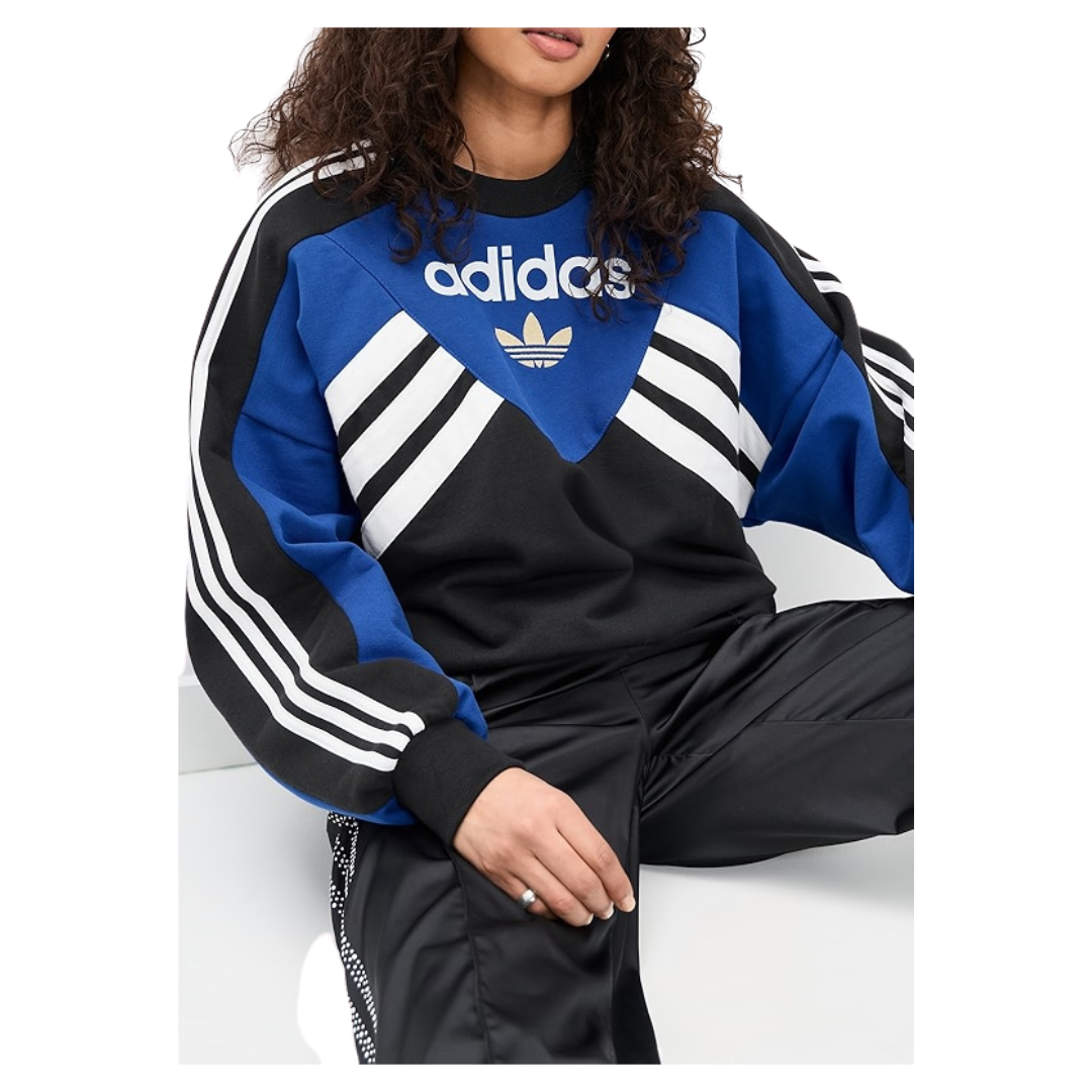 adidas Originals Women's Argentina Crew Cutline Sweatshirt (Team Royal Blue/Black)