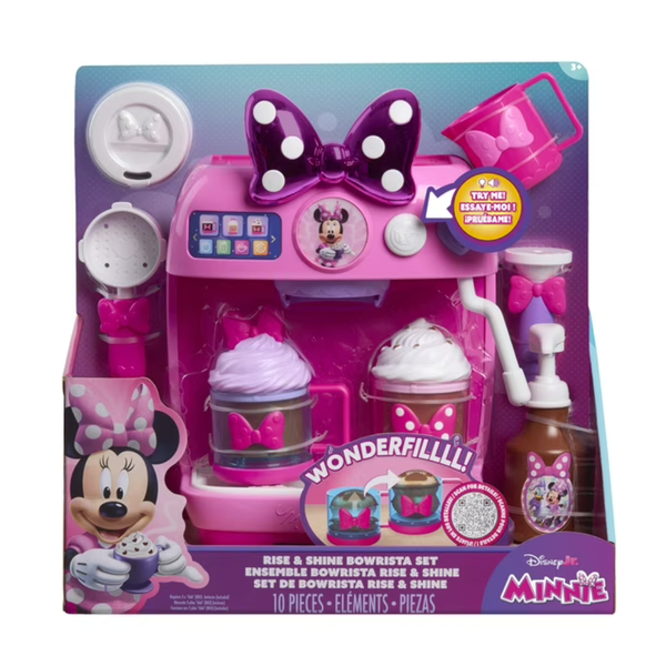Disney Jr. Minnie Mouse Rise & Shine Bowrista Set 10" Play Espresso Machine