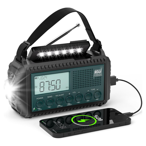 5000mAh PPLEE Solar/ Hand Crank Shortwave Emergency Weather Radio