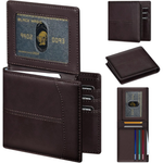 Men's Leather RFID Bifold Wallet W/ 10 Card Slots