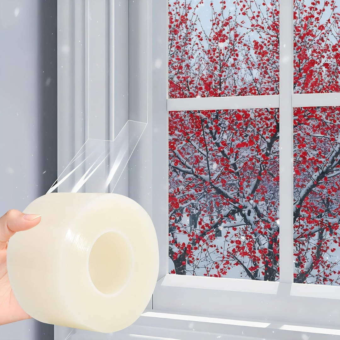 Transparent Window Seal Weather Sealing Tape (2" X 35 Yd, Clear)