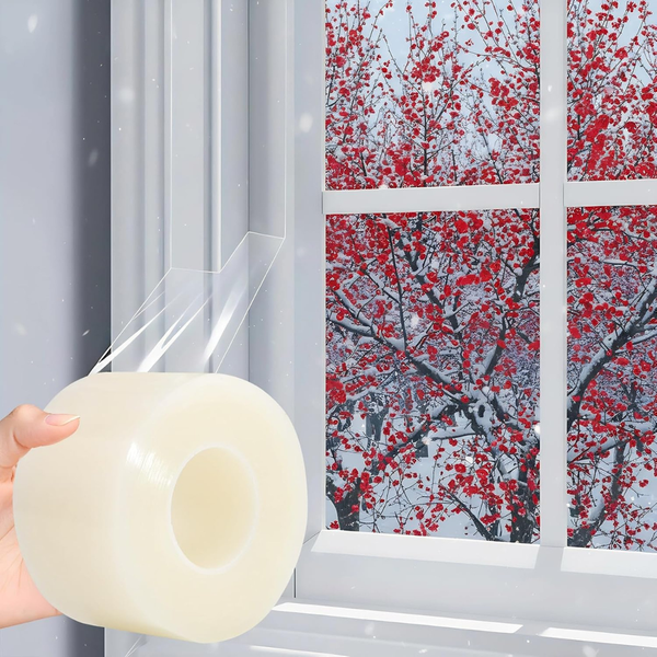 Transparent Window Seal Weather Sealing Tape (2" X 35 Yd, Clear)