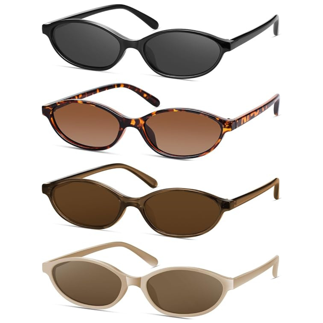 4-Pack Retro Oval Cat Eye UV Protection Sunglasses (6 Options)