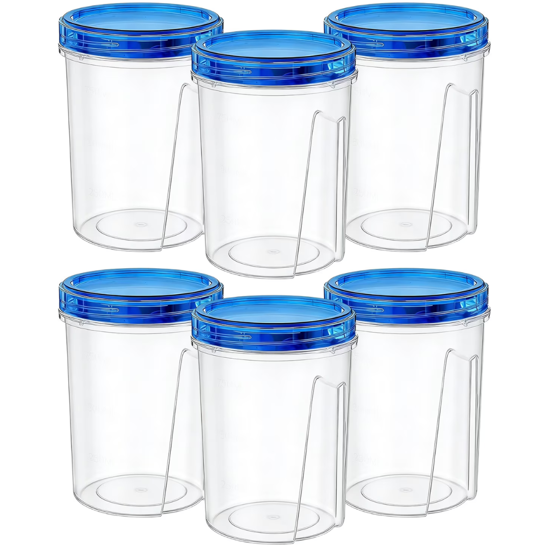 6-Pack 33-Oz Reusable Plastic Food Storage Containers With Twist Top Lids
