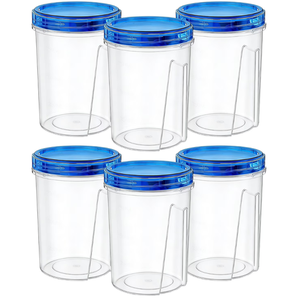 6-Pack 33-Oz Reusable Plastic Food Storage Containers With Twist Top Lids