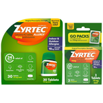30-Count Zyrtec 24 Hour Allergy Relief Tablets With 3 X 1ct Travel Packs