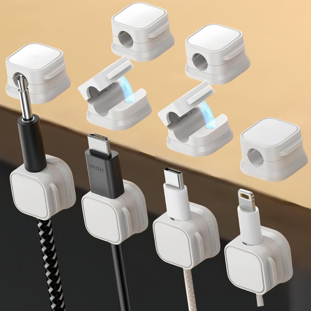 10-Pack Adjustable And Convenient Magnetic Cable Clips (2 Colors)