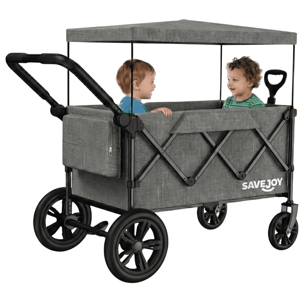 SaveJoy 3-in-1 Collapsible Wagon Stroller For 2 Kids