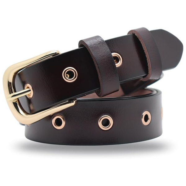 Women's Soft Gold Buckle Genuine Leather Waist Belts