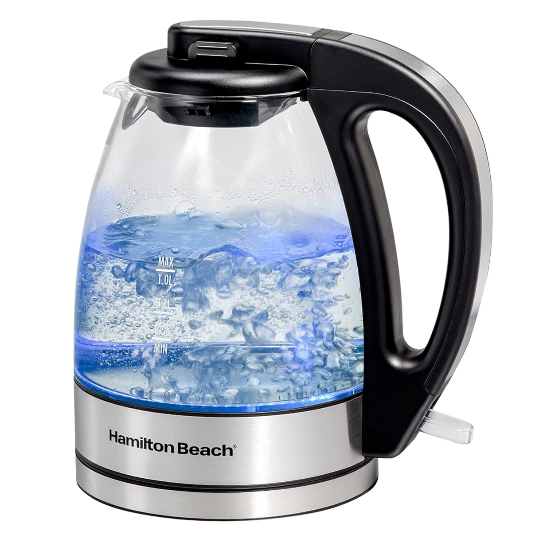 1L Hamilton Beach 1500W Glass Electric Tea Kettle