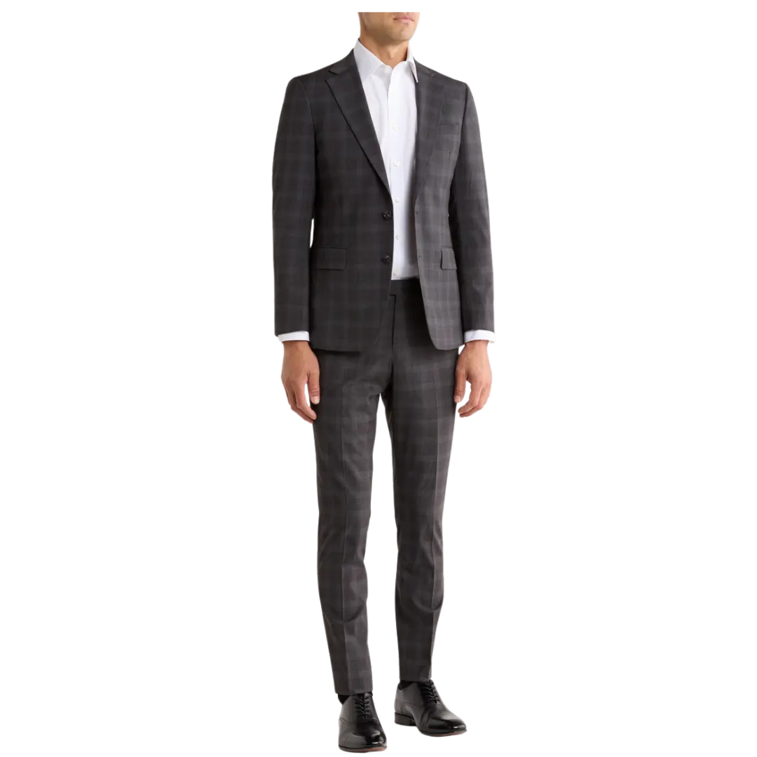 Original Penguin Men's Plaid Notch Lapel Wool Blend Suit
