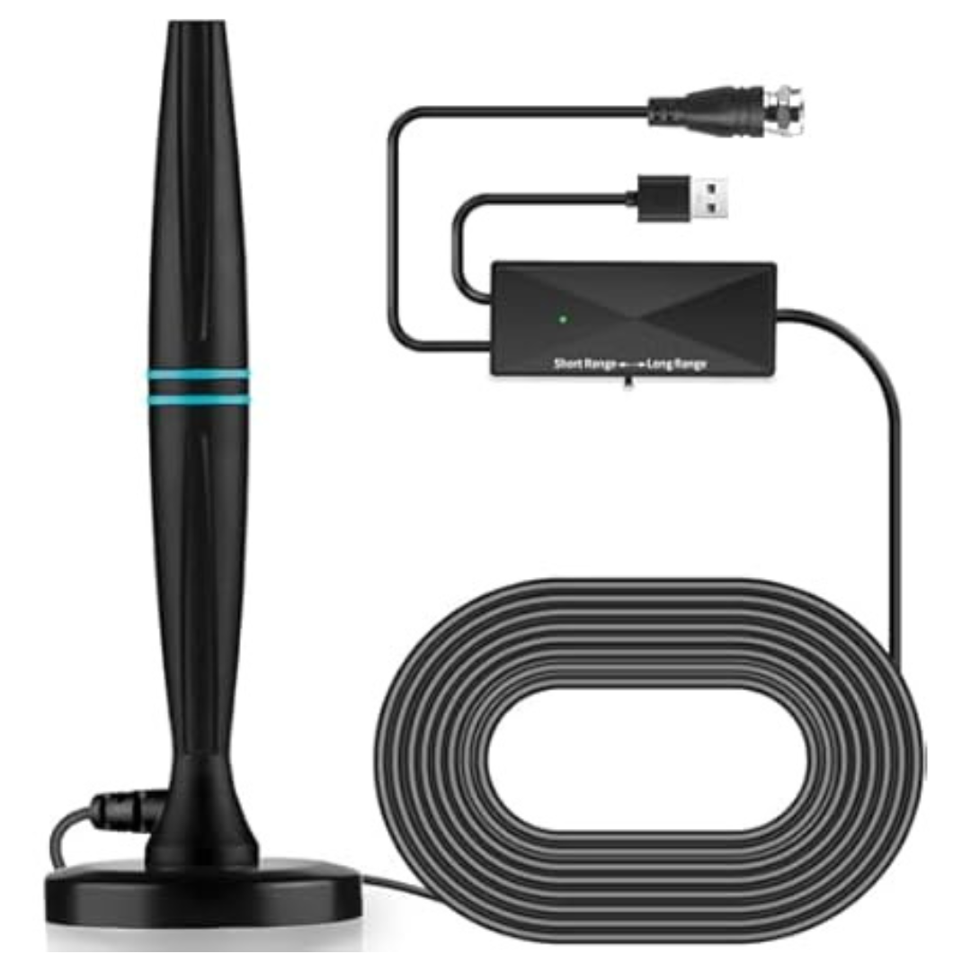 Lyrwihn 18ft Cable Indoor Smart TV Antenna With Signal Booster