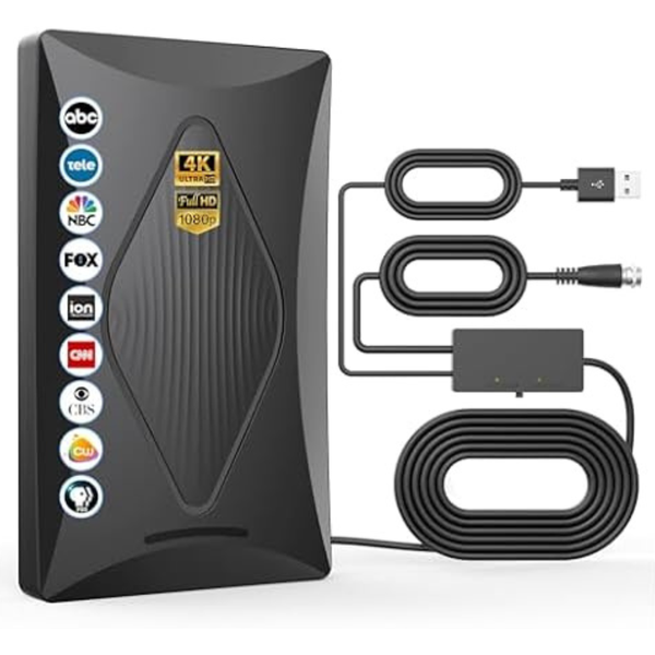Long Range Amplified Digital TV Antenna W/USB Signal Booster