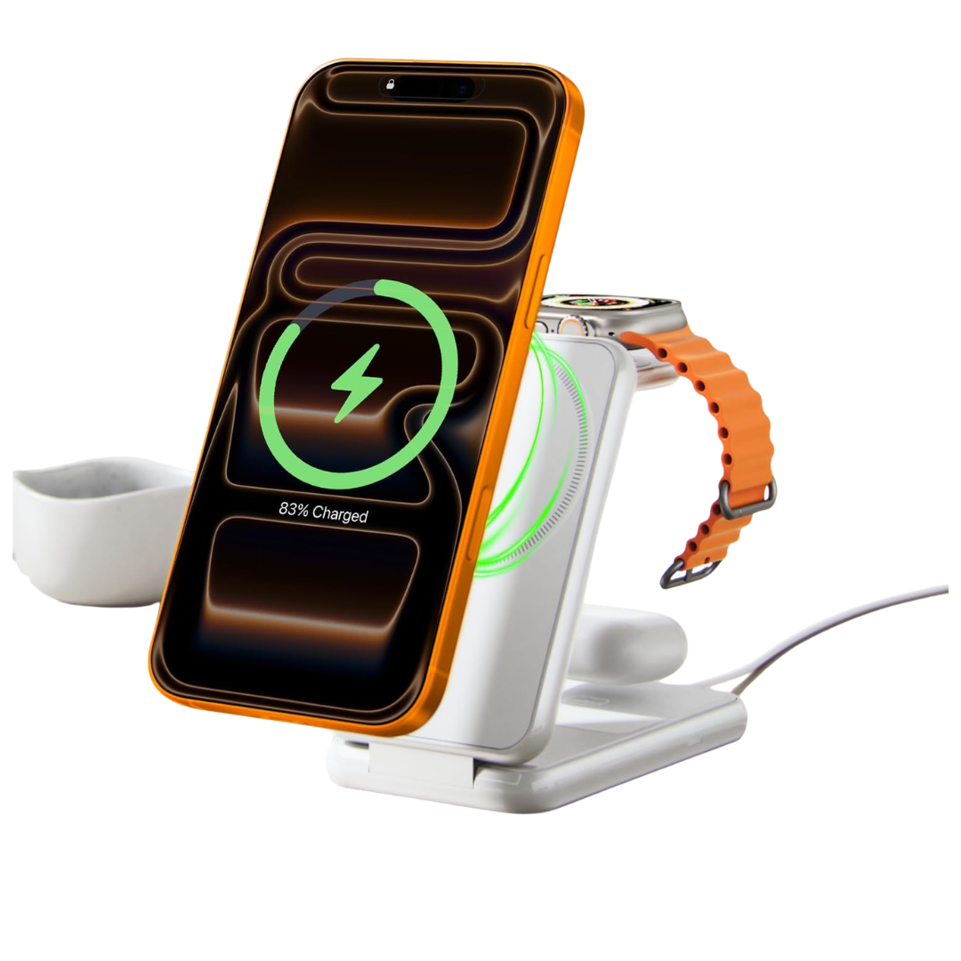 IVANKY 15W Fast 3-in-1 Foldable MagSafe Magnetic Wireless Charging Station