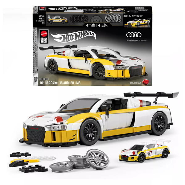 820-Pieces Mattel Brick Shop Hot Wheels 15 Audi R8 LMS Elite Series Building Toy Kit
