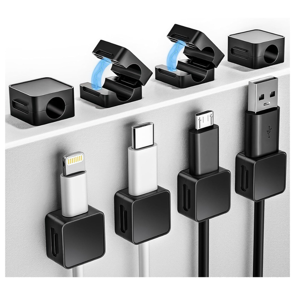 8-Pack Magnetic Cord Organizer Clips With Strong Adhesive