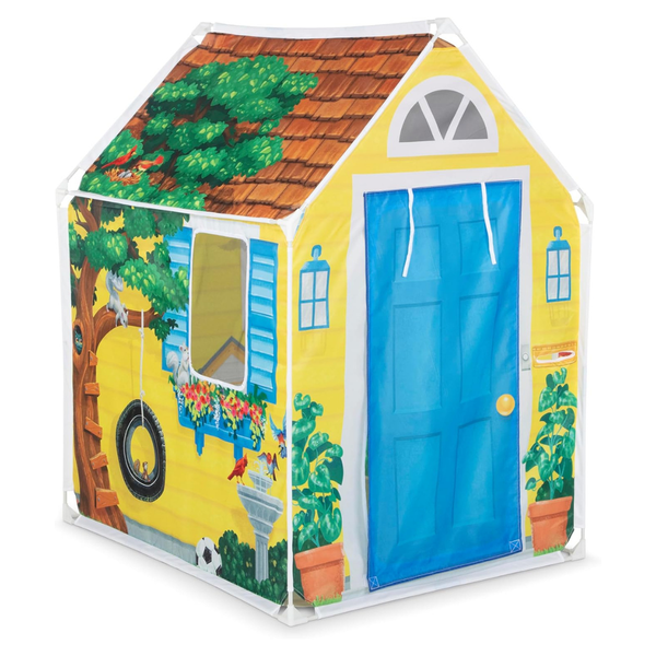 Melissa & Doug Cozy Cottage Fabric Play Tent & Storage Tote (Yellow)