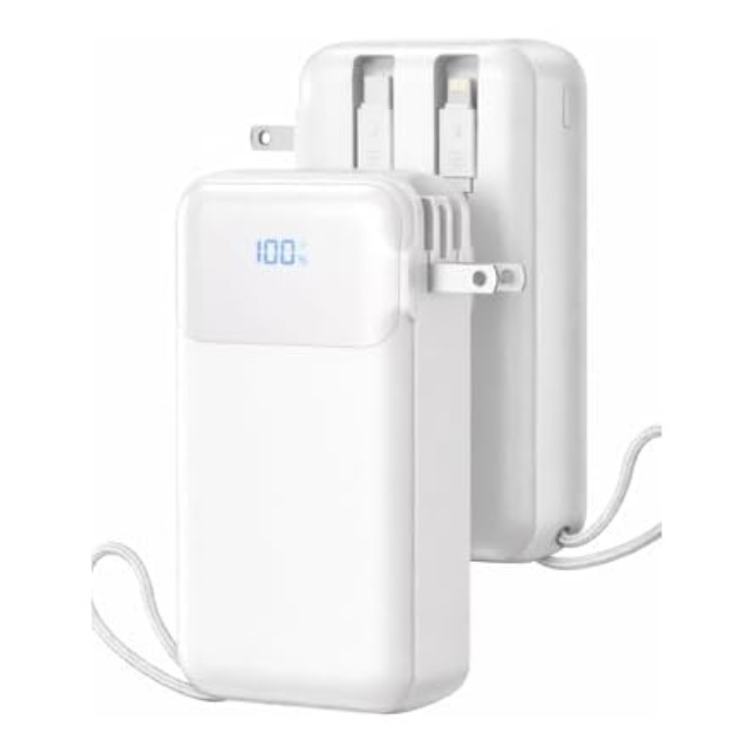 50000mAh Lhuoed Portable Power Bank W/ Built-in Wall Plug & Cables