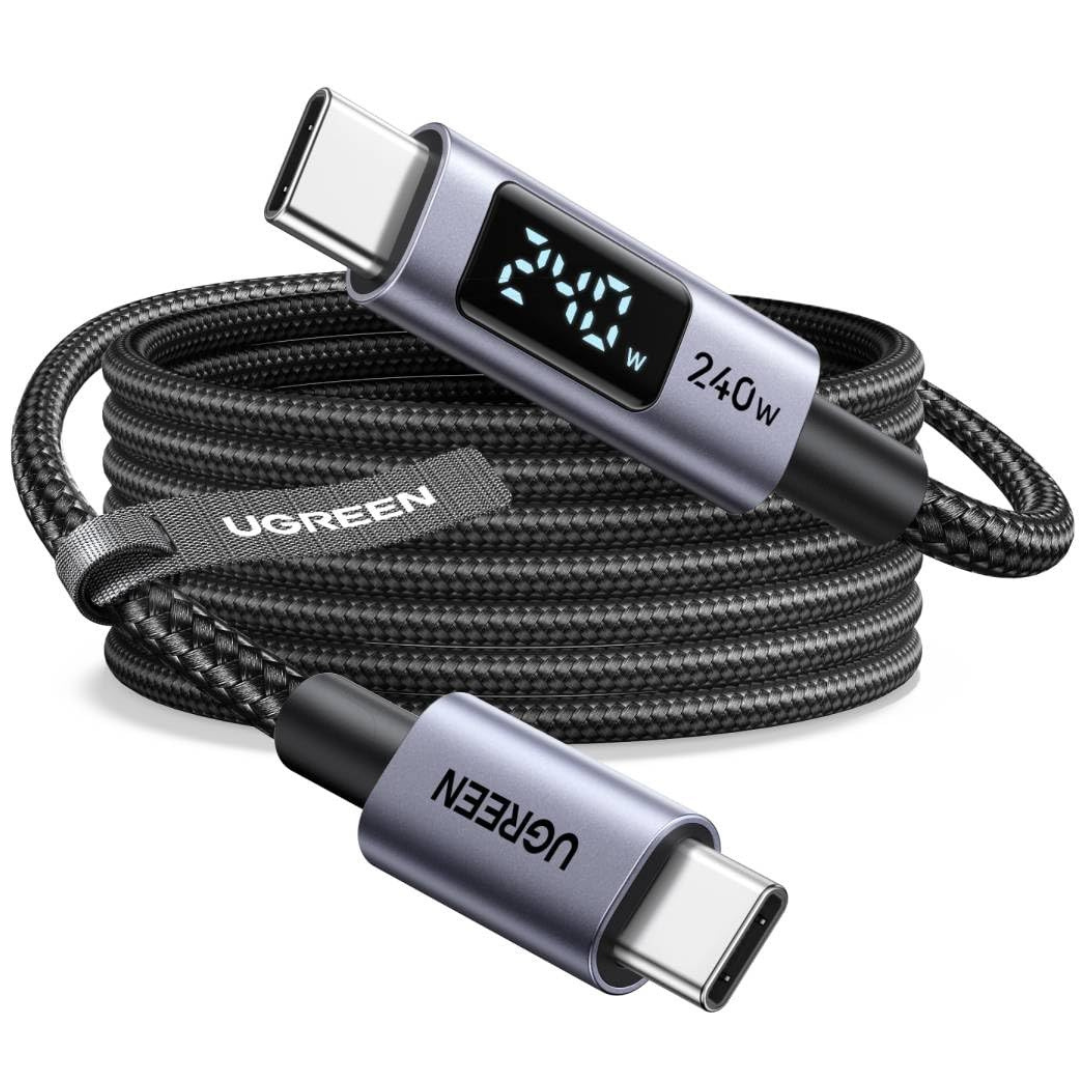 6.6' UGREEN 240W USB-C To USB-C Fast Charging Cable W/ Digital Display