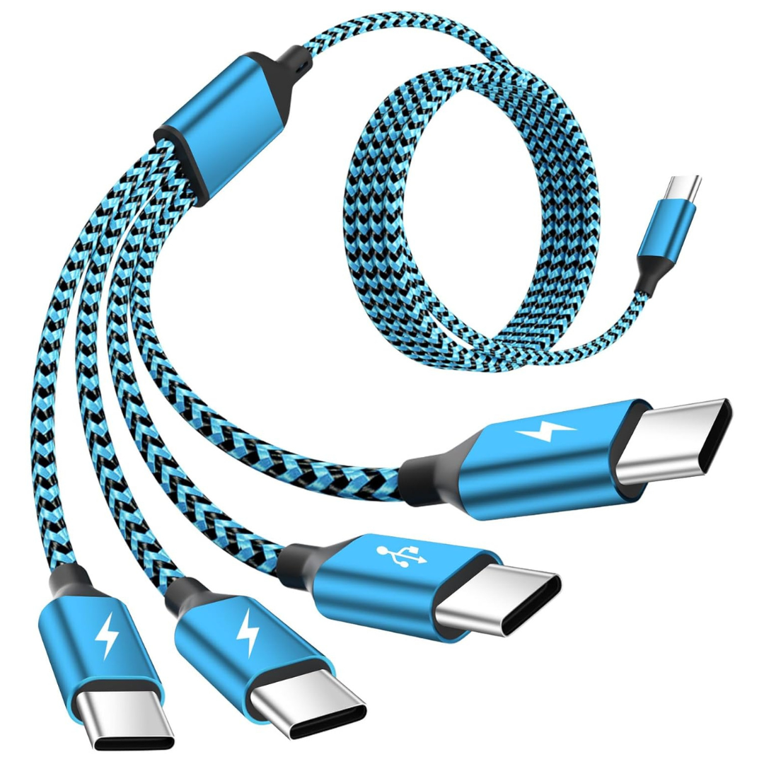 4-in-1 USB-C Multi-Device Charging Cable With Four Type-C Ports