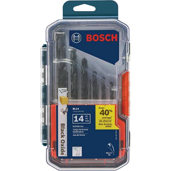 14-Piece Bosch Black Oxide Metal Drill Bit Set (BL14)