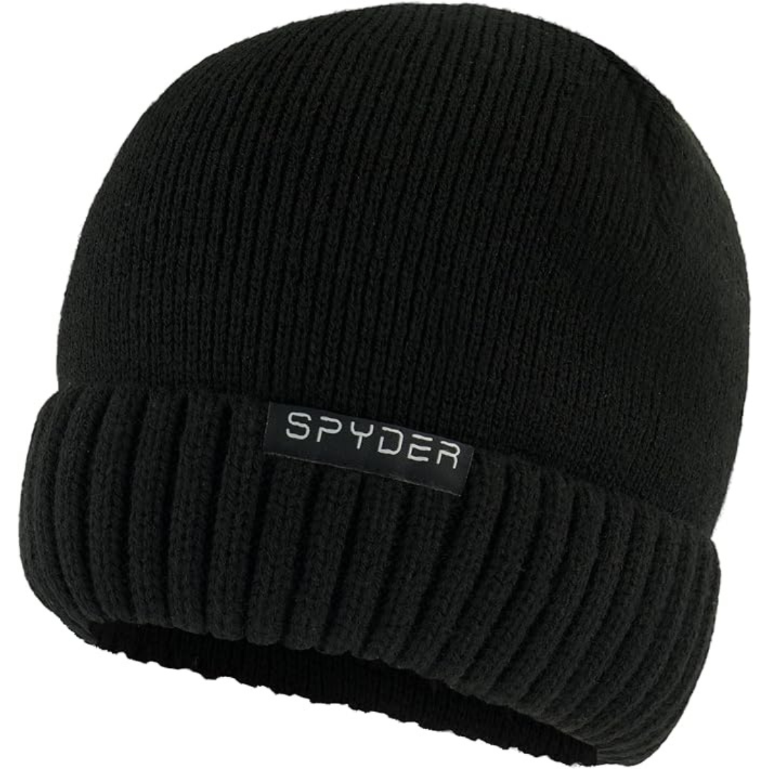 Spyder Men's Fur Lined Rib Knit Cuff Beanie