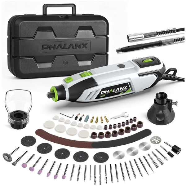 200W 10000-38000 RPM 6 Speed Multi-Tool With Flex Shaft & 132-Piece Accessories Kit