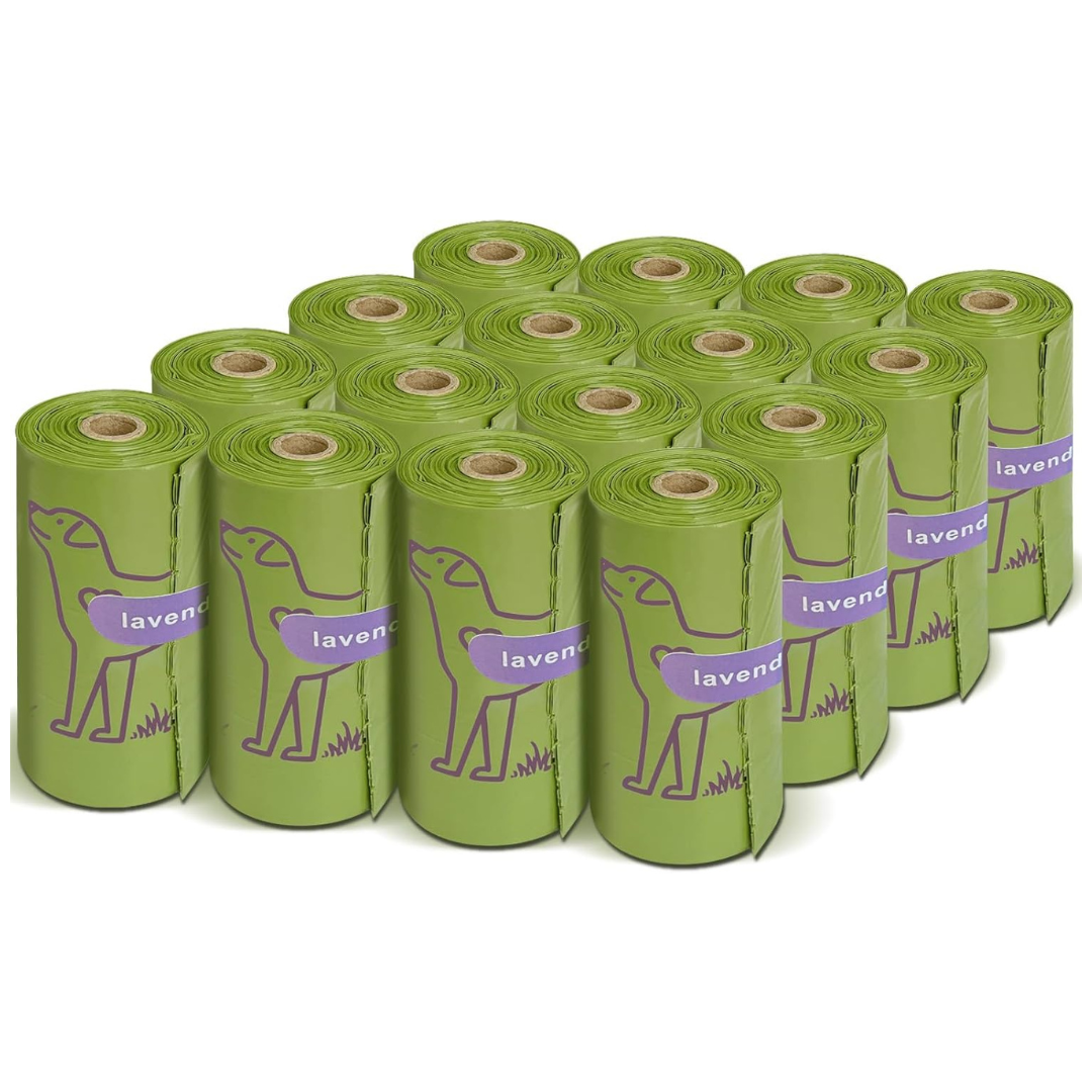 240-Count 13" X 9" Leakproof Lavender Scented Dog Poop Bags Rolls