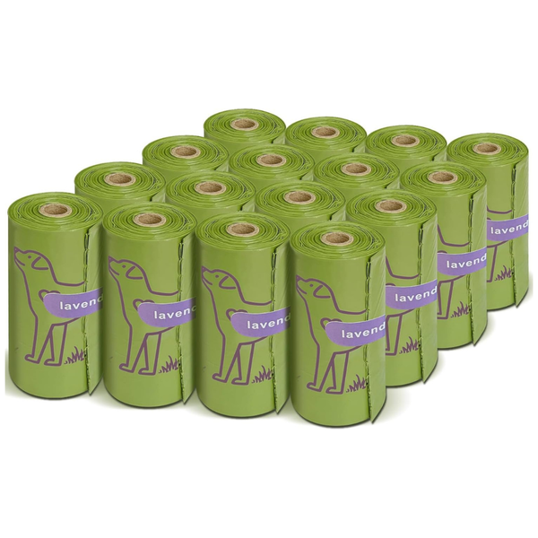 240-Count 13" X 9" Leakproof Lavender Scented Dog Poop Bags Rolls