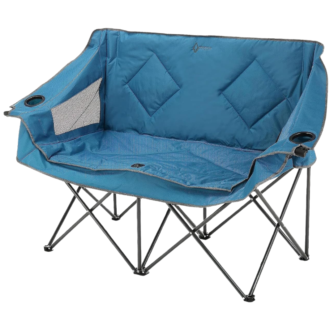 Arrowhead Portable Double Duo Camping Chair With 2 Cup & Wine Glass Holder