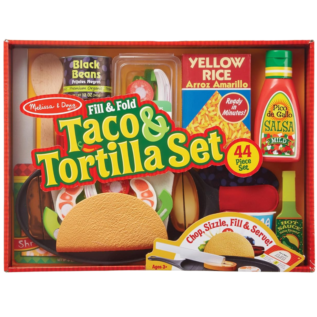 43-Piece Melissa & Doug Fill & Fold Taco & Tortilla Set With Skillet